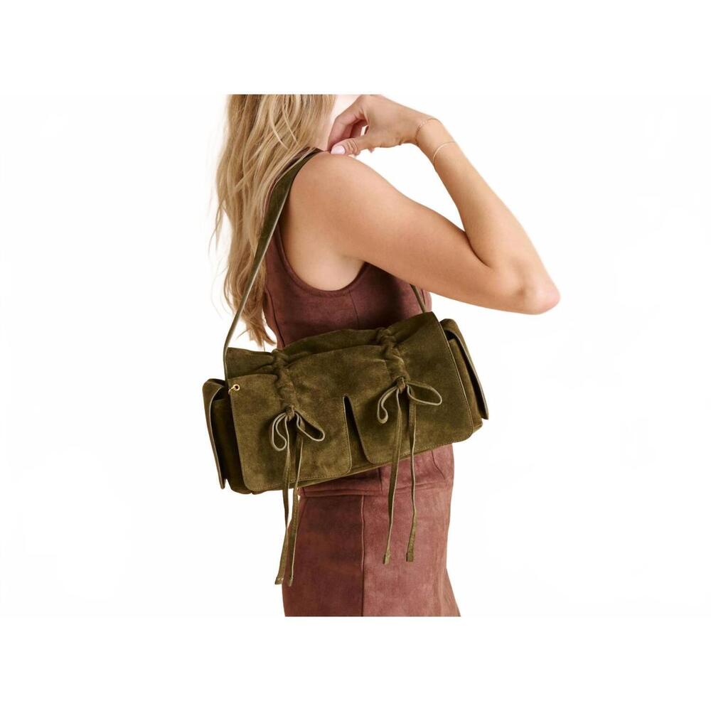 NEW DOLCE VITA women's hudson handbag in olive suede